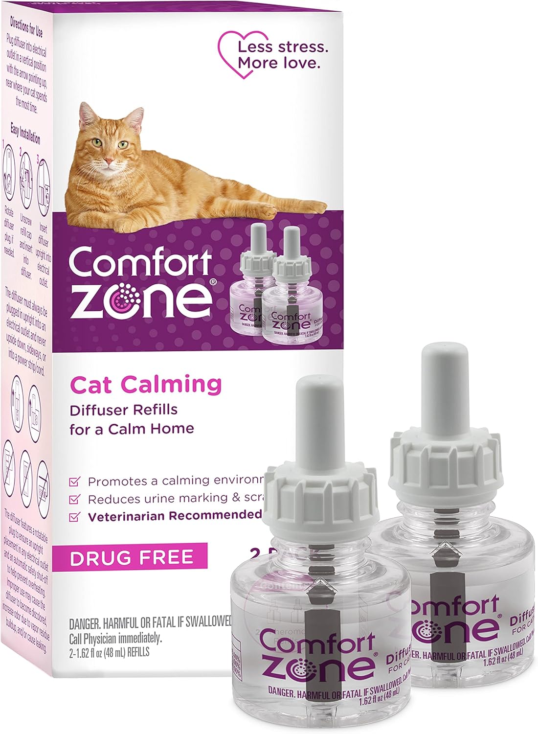 Comfort Zone 2 Pack Cat Calming Diffuser Refills; 30-day Refills