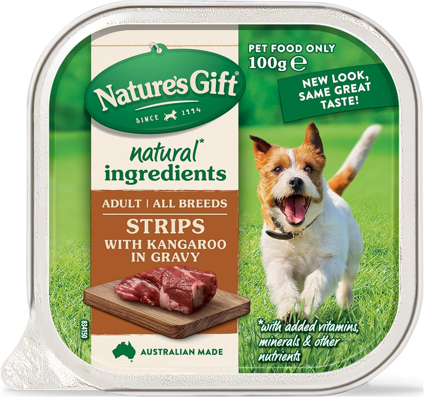 Nature's Gift Adult Wet Dog Food, Strips with Kangaroo in Gravy 9x100g
