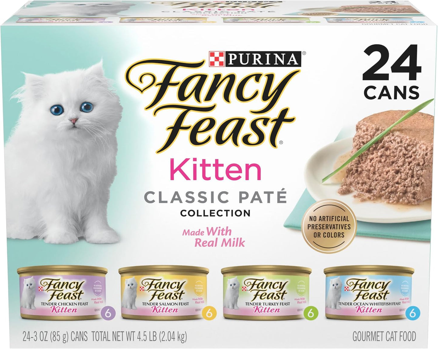 FANCY FEAST Classic Paté Kitten Wet Cat Food Collection 24x85g