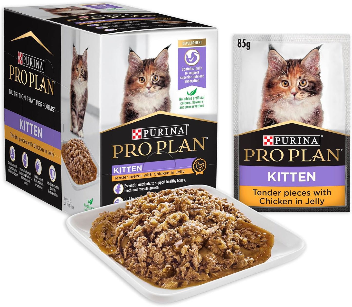 PRO PLAN Kitten Wet Cat Food Chicken in Jelly 12x85g