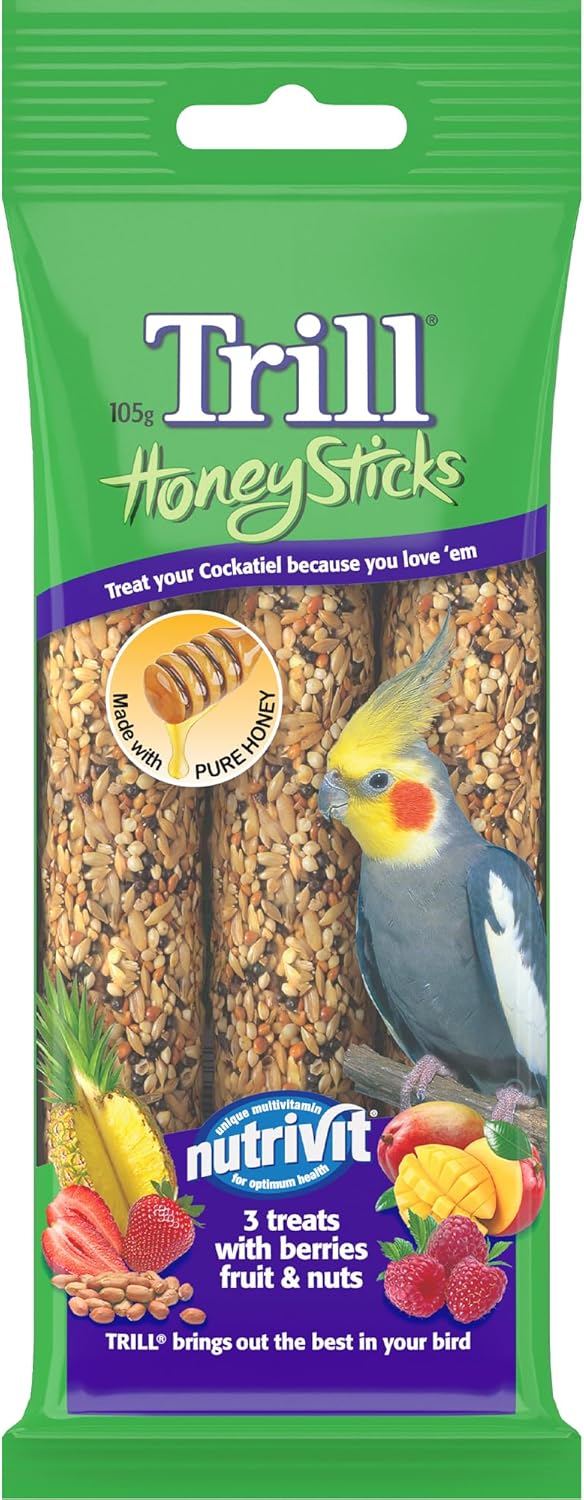 Trill Cockatiel Honey Sticks, 3 Pack – Bird Seed 105g