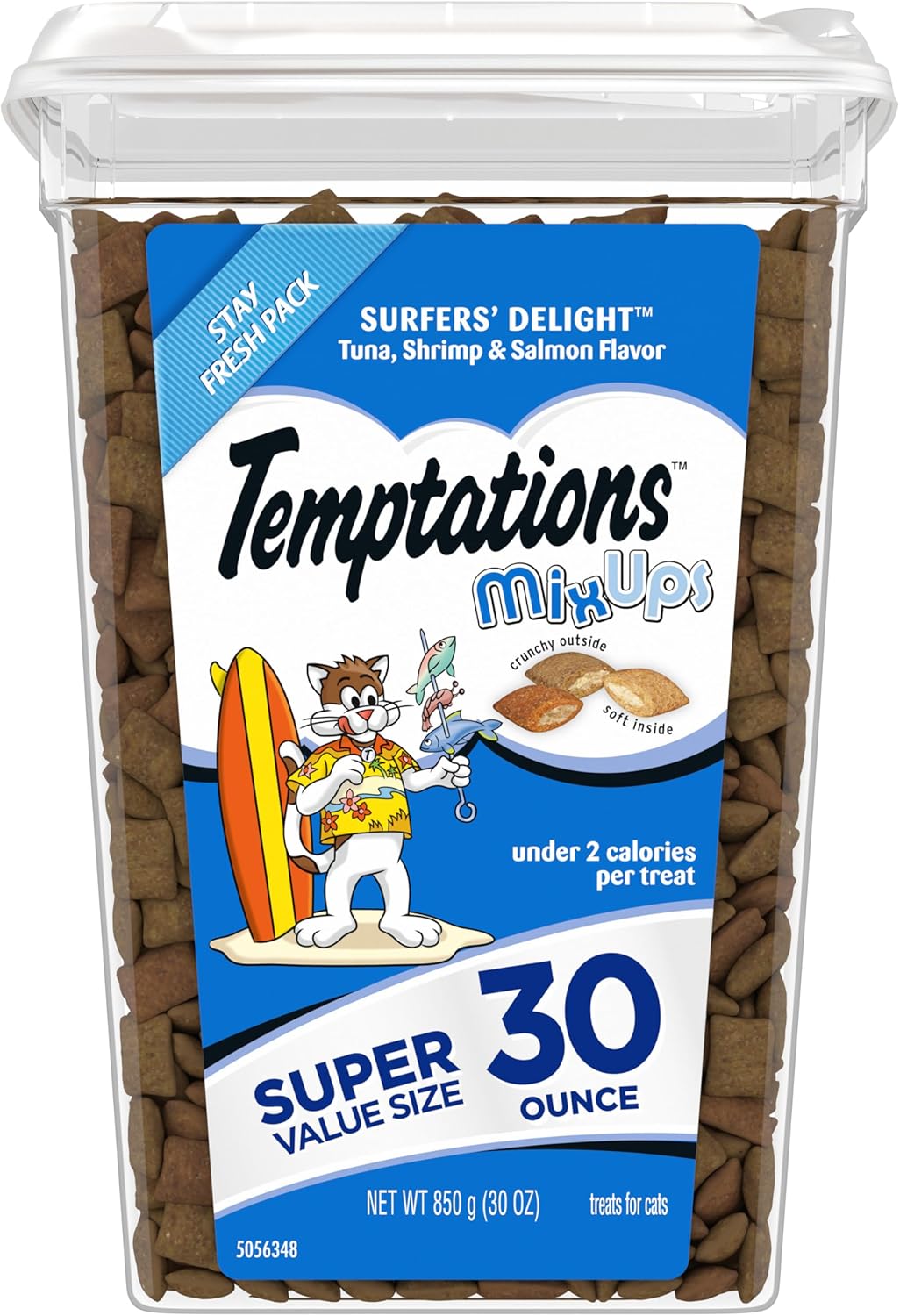Temptations 10160879 1 Mixups Cat Treats, Surfers’ Delight, 30 oz. Tub