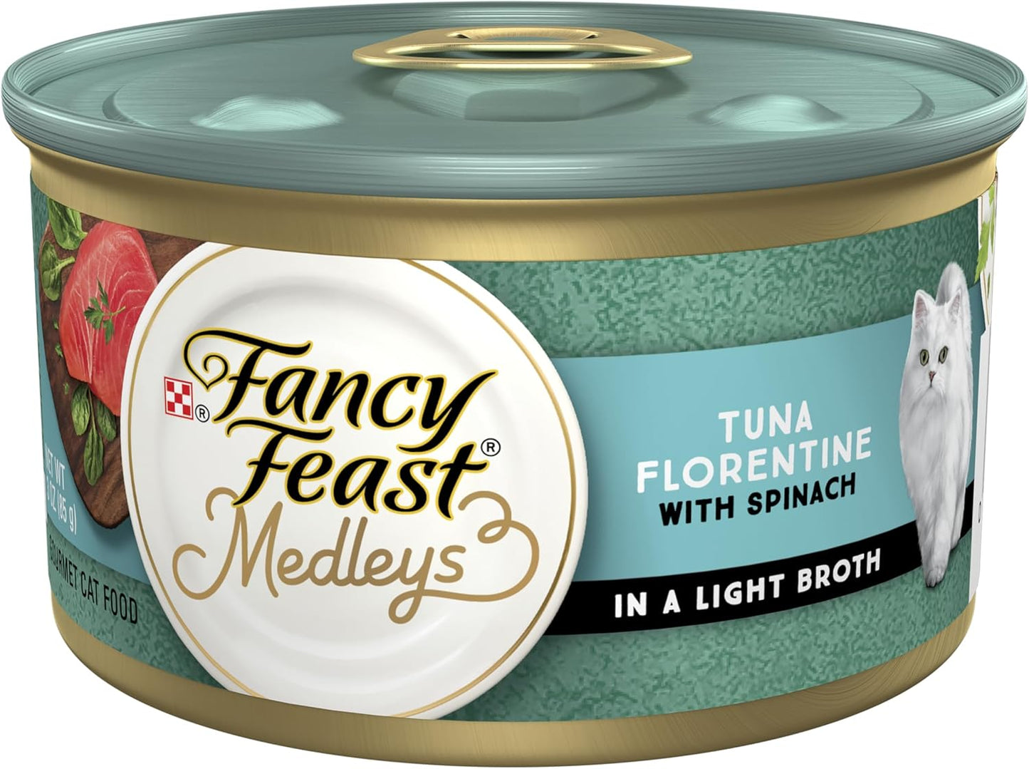 Fancy Feast Medleys Adult Wet Cat Food Tuna Florentine with Garden Greens in Sauce 24x84g