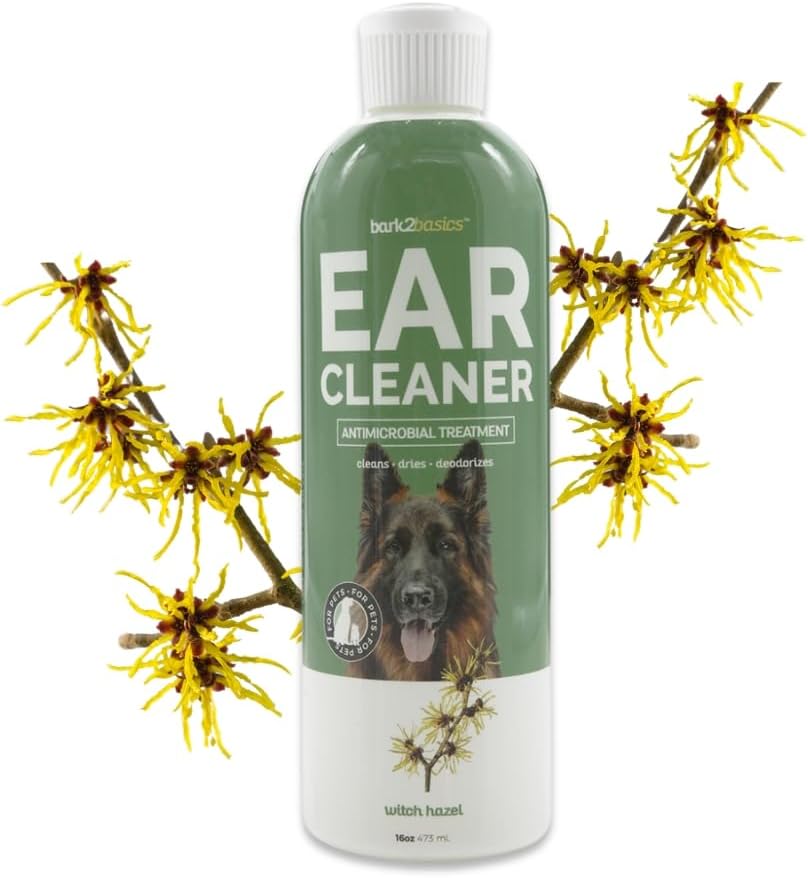 Bark2Basics Dog Ear Cleaner, 16 oz - All Natural, USA made
