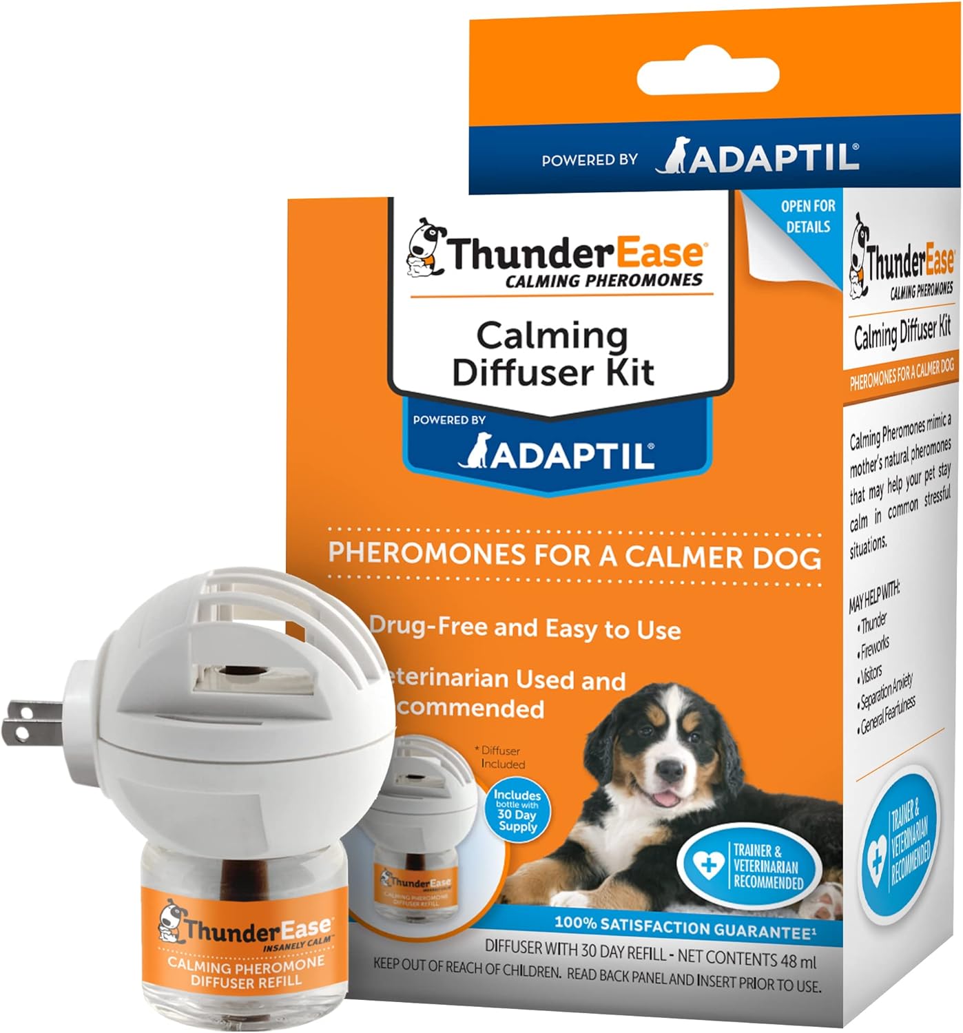 ThunderEase Dog Calming Pheromone Diffuser Kit | Powered by ADAPTIL | (30 Day Supply)