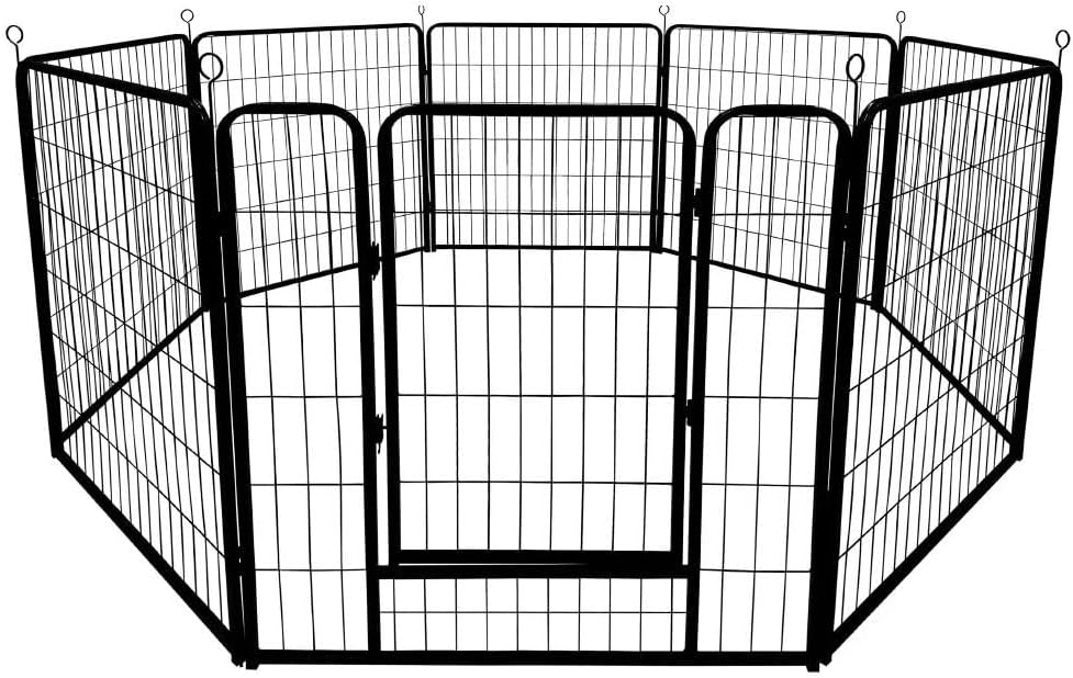 VAKA 32" Dog Playpen, 8 Panels Folding Dog Play Pen Frame 80cm