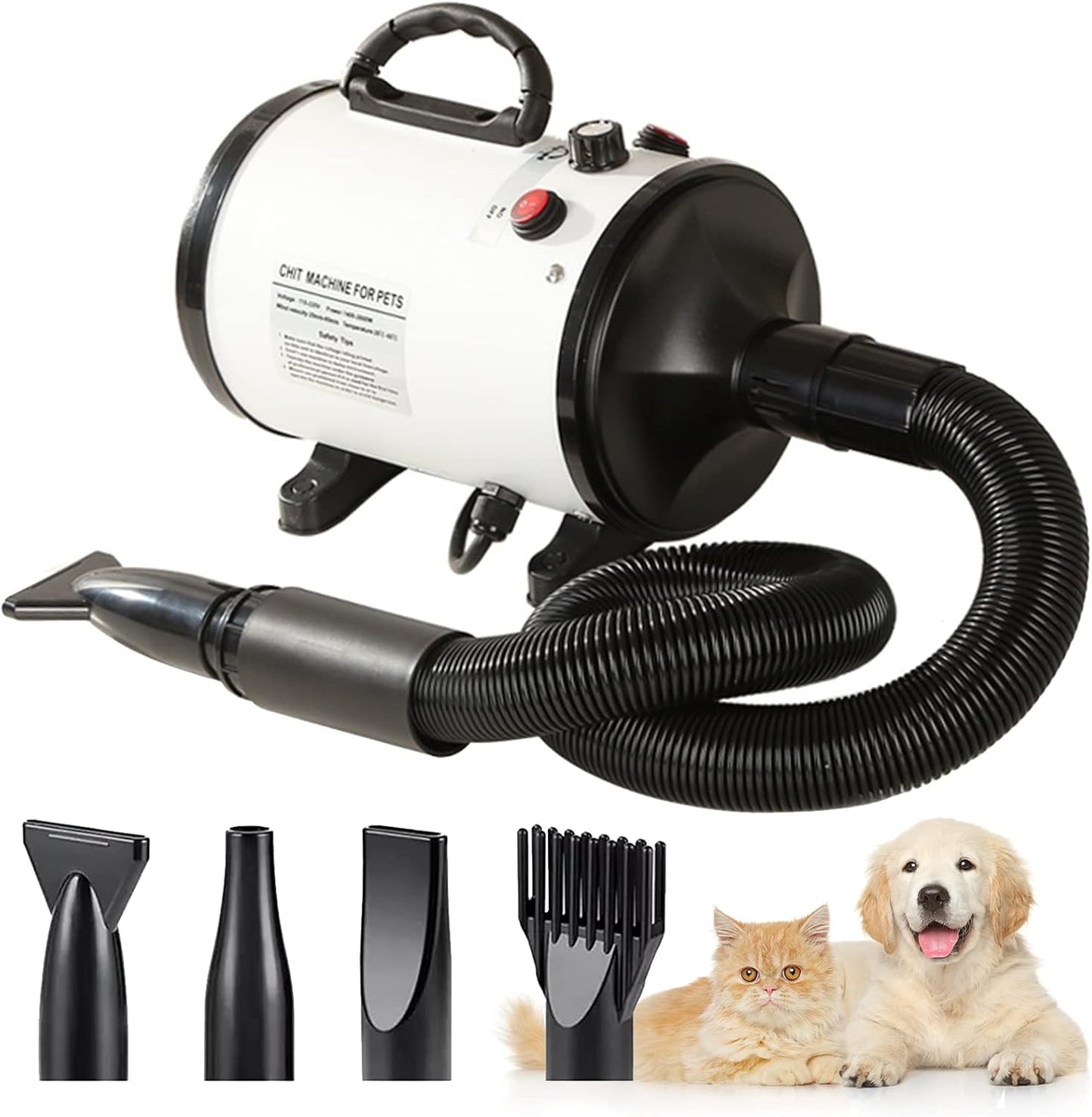 Dog Hair Dryer 2800 W Dog Blower Dog Hair Dryer Very Quiet Professional Dog Hair Dryer