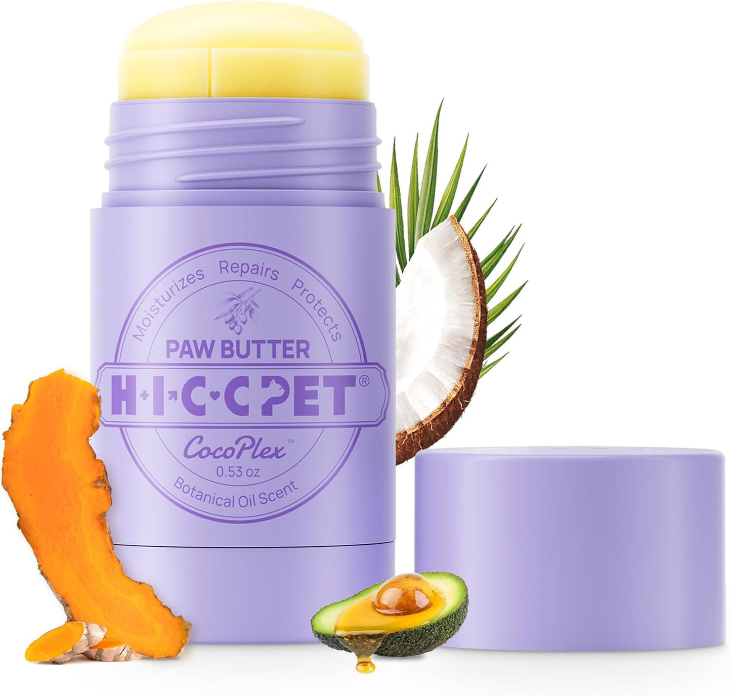 HICC PET Dog Paw Balm 0.53 oz for Dogs & Cats, Soothing Paw Balm Dogs Lick Safe, Moisturizing and Healing Dry Cracked Paws Cat Paw Balm