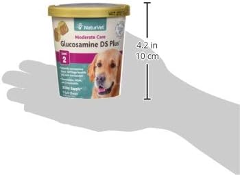 NaturVet Glucosamine DS Plus Level 2 Moderate Joint Care for Dogs and Cats, 70 ct Soft Chews, Made in USA