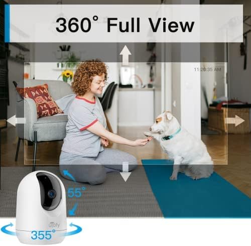 2K/3MP 360° Pet Camera with Phone App, 2.4G WiFi Only, Indoor Security Camera , Work with Alexa
