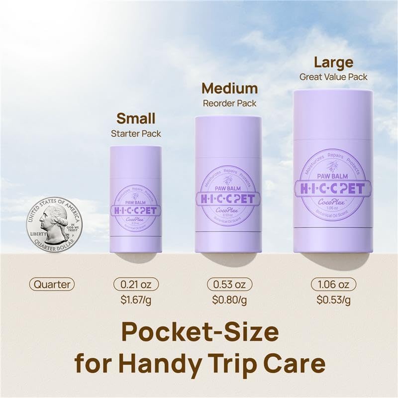 HICC PET Dog Paw Balm 0.21 oz for Dogs & Cats, Soothing Paw Balm Dogs Lick Safe