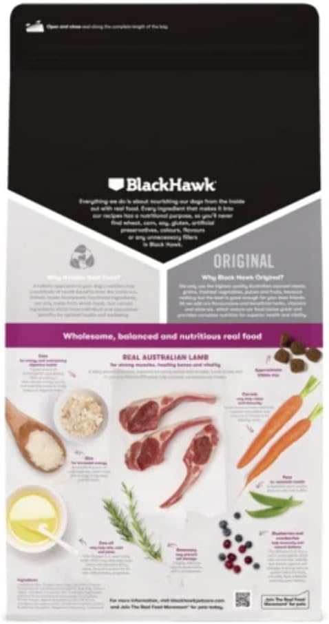 Black Hawk - Adult Dry Dog Food, Lamb and Rice, 3kg