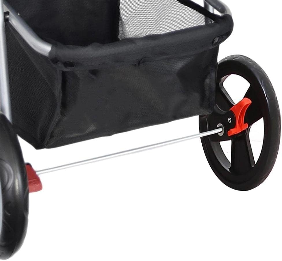 PaWz 4 Wheels Pet Stroller Dog Cat Cage Puppy Pushchair Travel Walk Carrier Pram Black