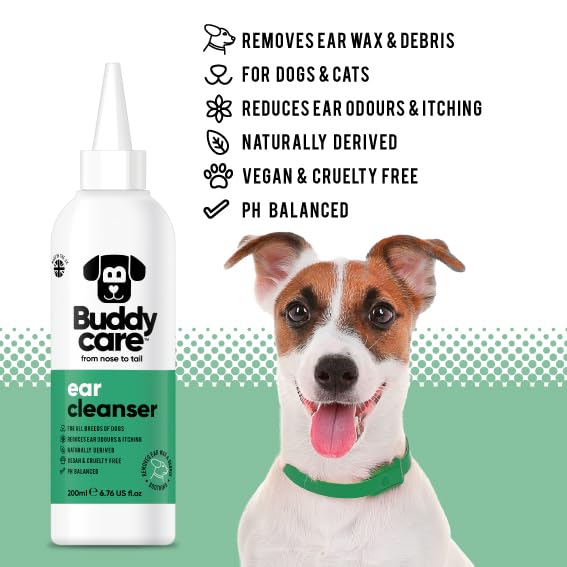 Dog Ear Cleanser Soothing Ear Cleaning Solution for Dogs | Naturally Derived Ingredients With Aloe Vera (200ml)