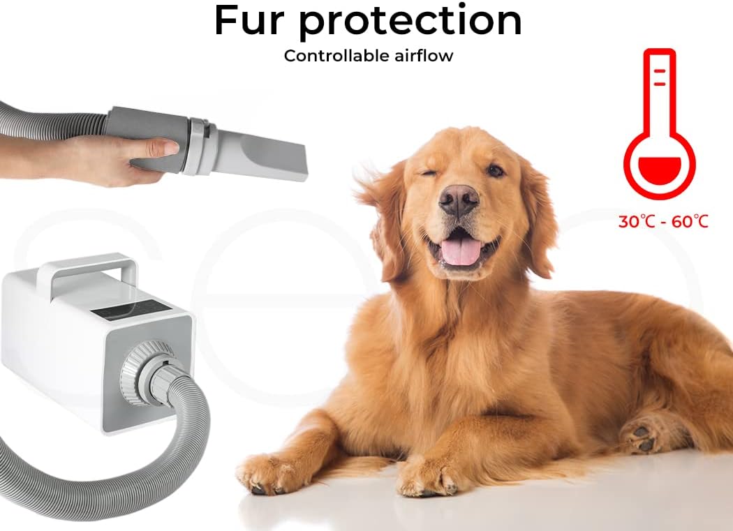 PaWz Pet Grooming Hair Dryer Dog Cat Speed Blower Heater Low Noise 3200W White