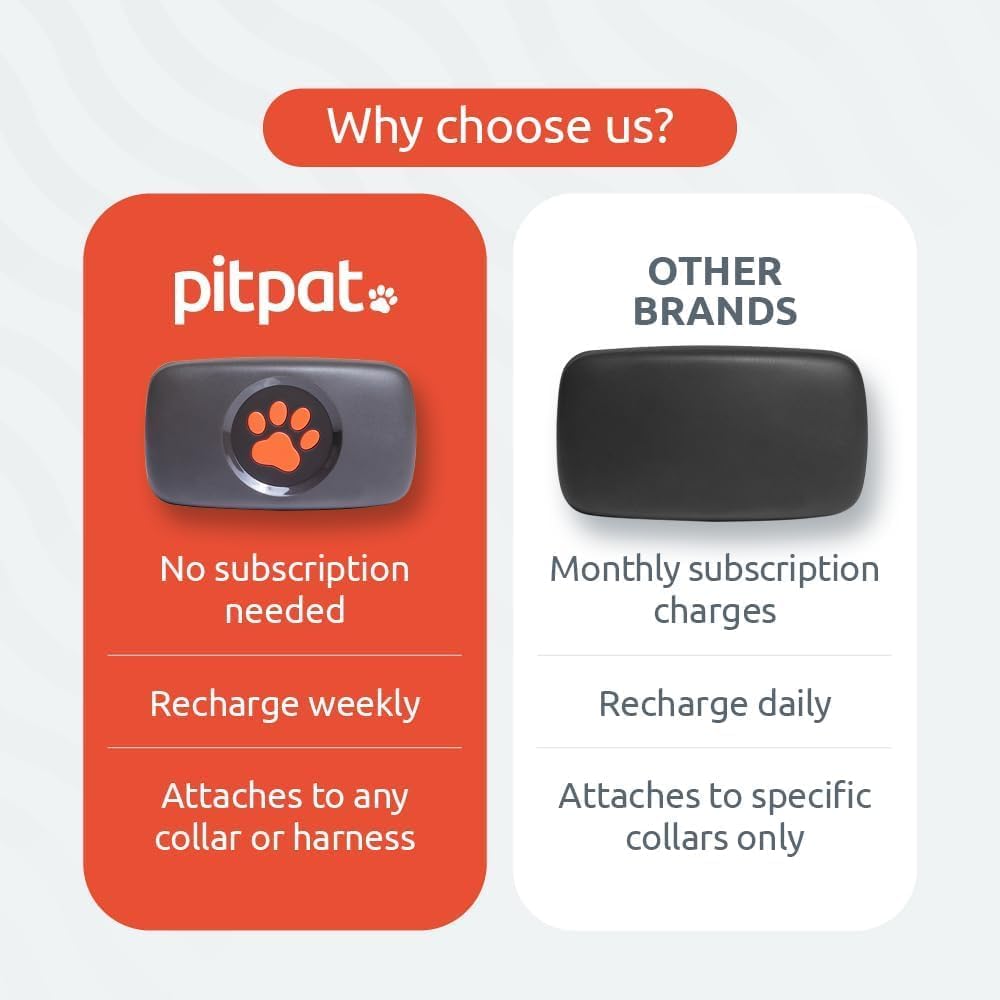 PitPat Dog GPS Tracker - No Subscription Required - Suitable for All (Black)