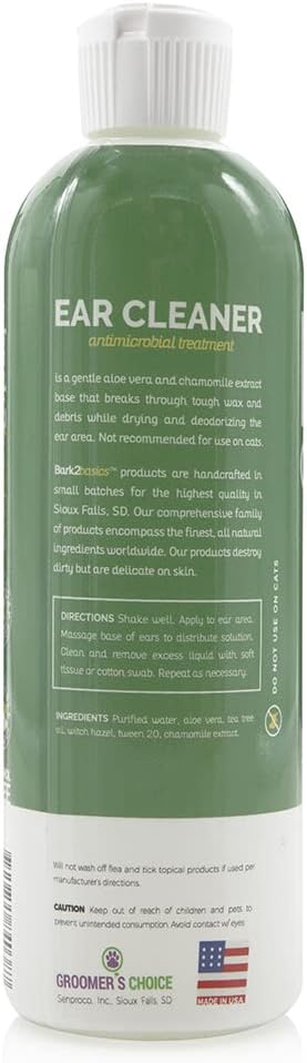 Bark2Basics Dog Ear Cleaner, 16 oz - All Natural, USA made
