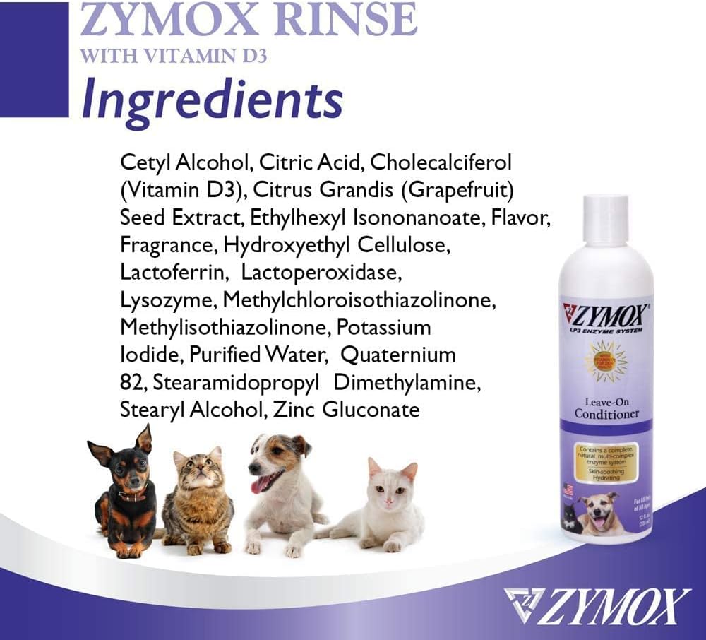 PET KING BRANDS ZYMOX Leave-in Conditioner with Vitamin D3 for Cats & Dogs, 12oz