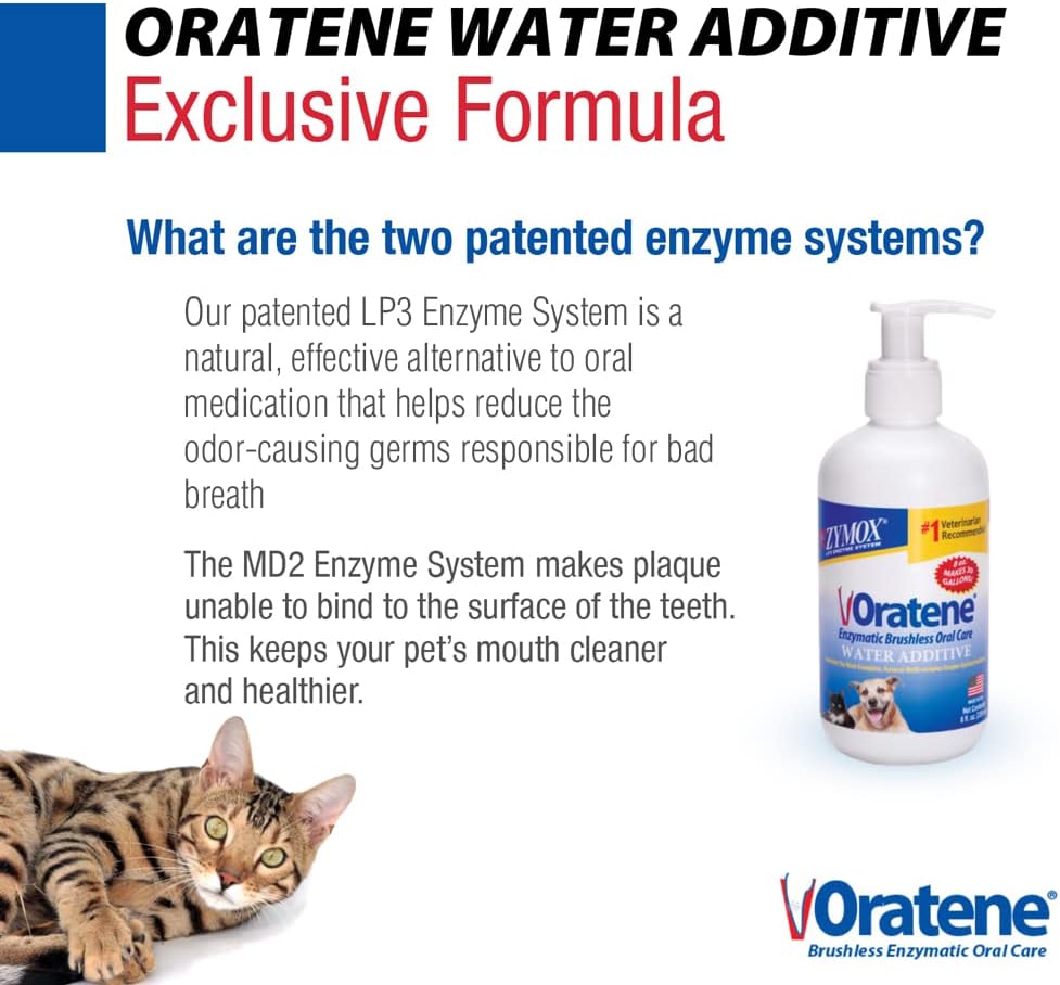 Pet King Brands ZYMOX Oratene Enzymatic Brushless Oral Care Water Additive, 8oz