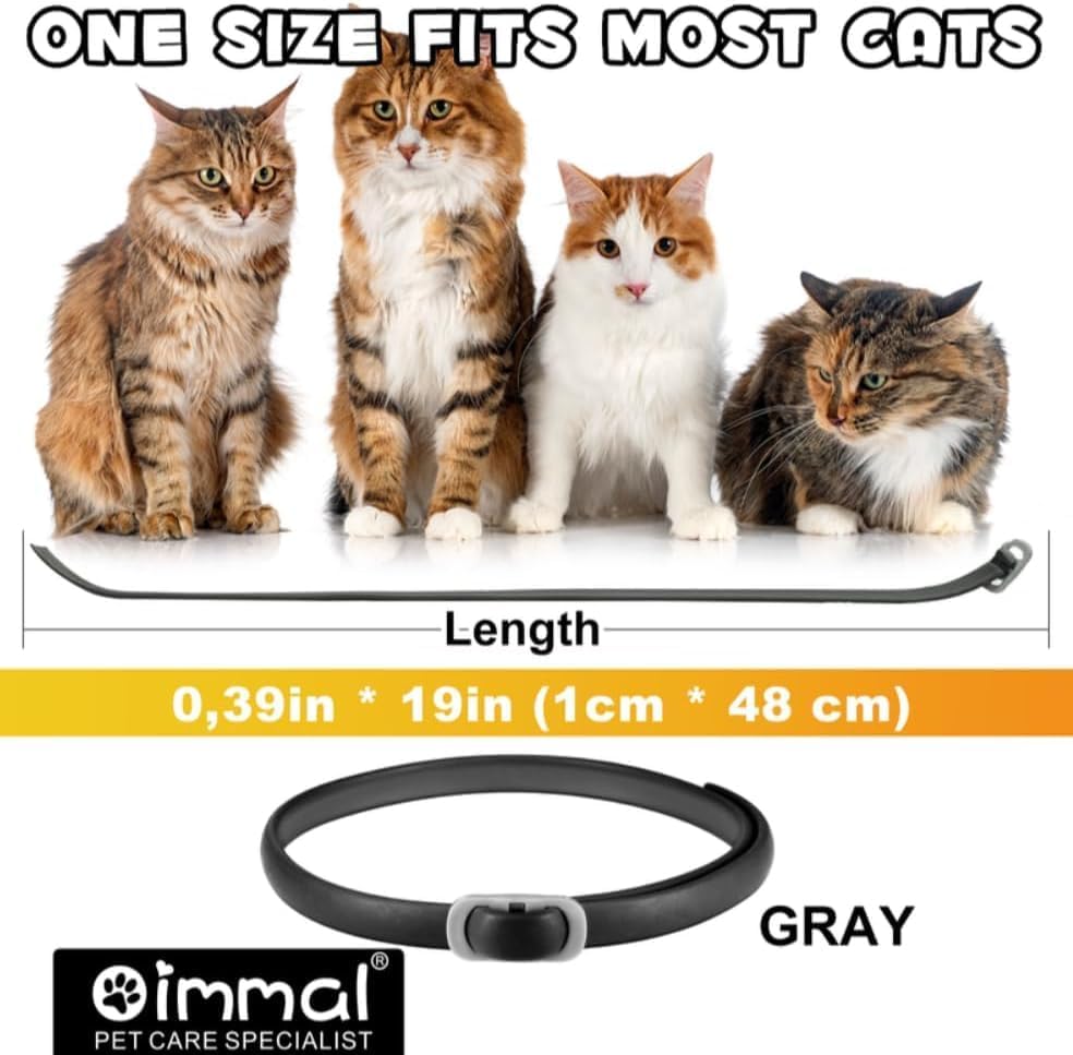 Cat Flea and Tick Collar | 24-Month Flea & Tick Prevention | Adjustable, Water-Resistant & Safe | Natural Ingredients | for Cats of | 4-Pack