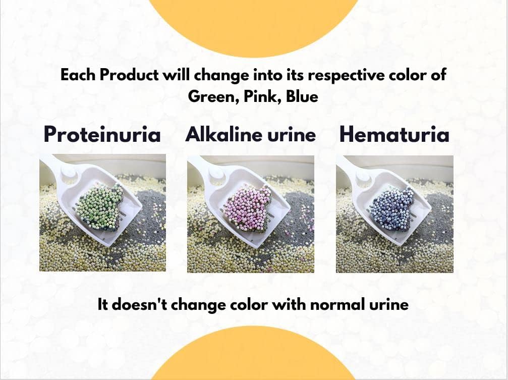 Kitty-Medi-Check Cat Urine Health Test Kit, Easy Monitoring at Home,100% Eco-Friendly - Mix 3 Combo Pack (Alkalinuria, Proteinuria, Hematuria)-210g/7.4oz 100% Biodegradable.