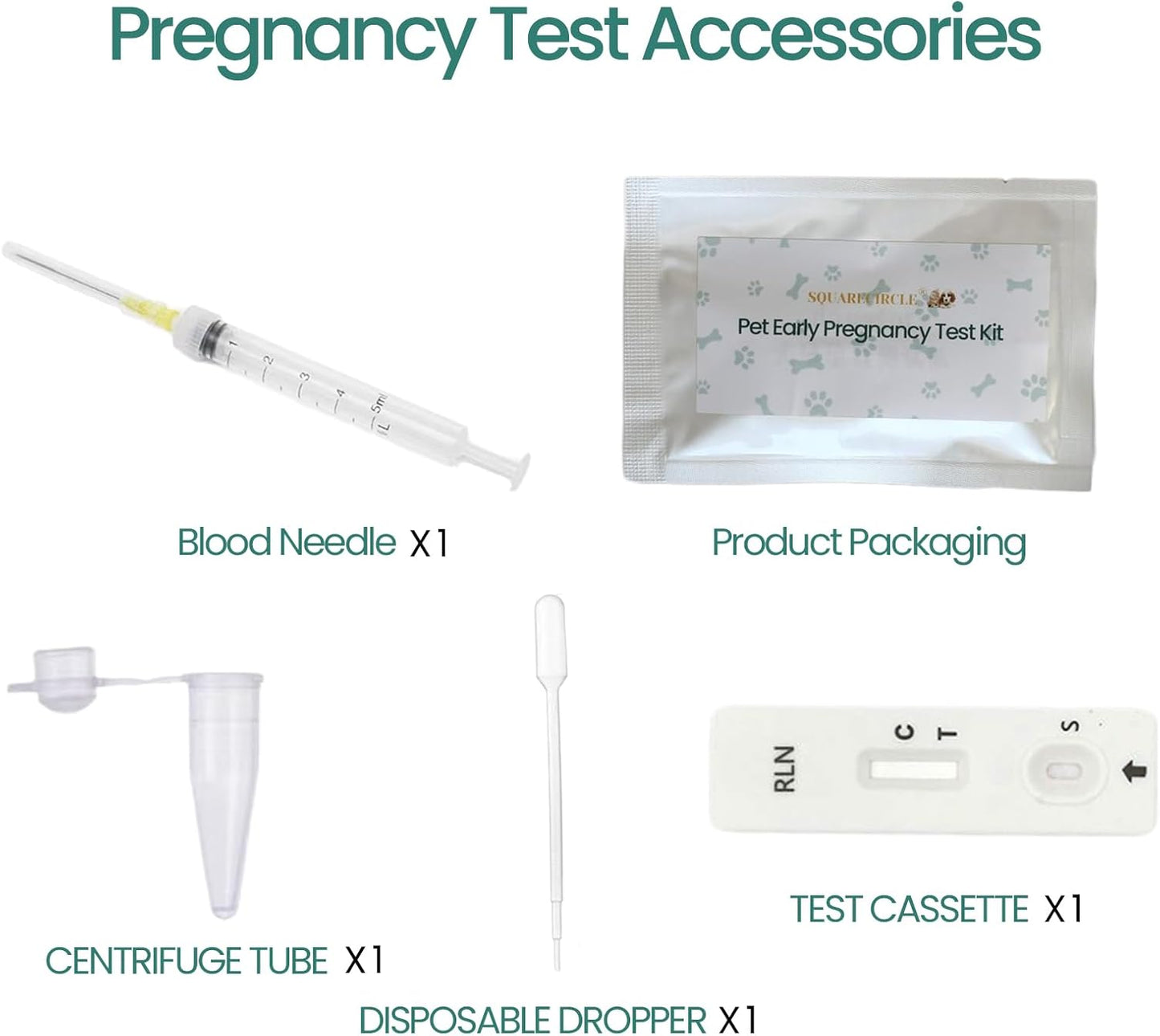 Fast and Accurate Dog Pregnancy Test Kit at Home - One-time Use Pregnancy Test for Dogs - Quick and Reliable Detection (1 Set)