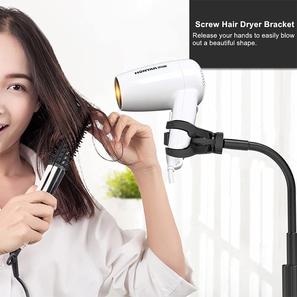 Dog Hair Dryer Stand, Handsfree Hair Dryer Holder for Pet Grooming, 360° Rotating Hair Dryer