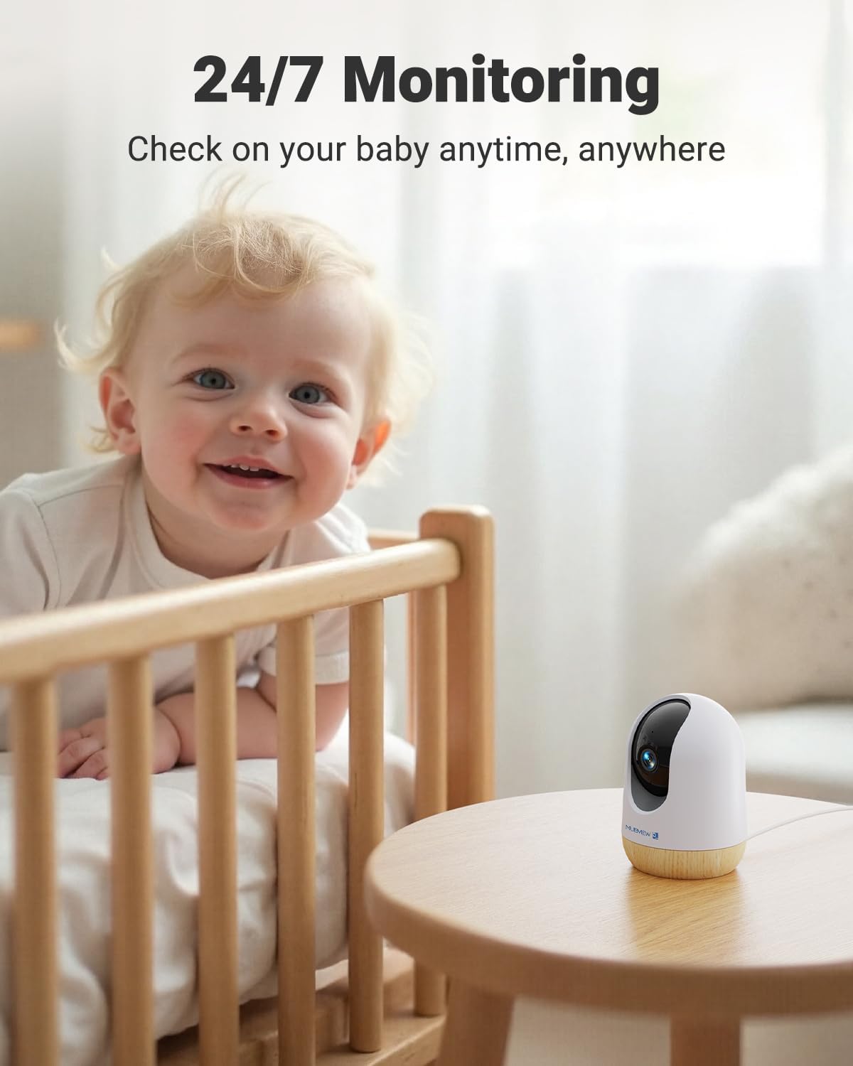 MUBVIEW 5MP Plug-in Indoor Security Camera no Subscription, 5/2.4G WiFi Pet Camera Indoor with Phone app