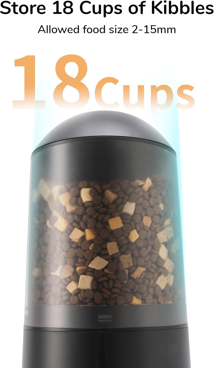Automatic Cat Feeder, 2 in 1 Automatic Pet Feeders with Camera and Audio, Support DIY Meals and Timed Control WiFi Cat Food Dispenser, Suit for Cat