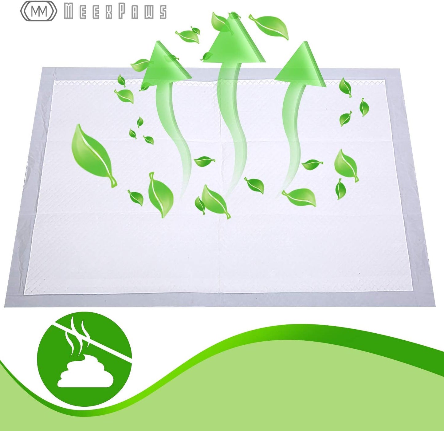 MEEXPAWS Large Pee Pads for Dogs Puppies | Suitable for 34×23 in Artificial Grass Dog Litter Box | Disposable Dog Training Pads | 70 Count | Ultra Absorbent | Instant Absorption | Leak Proof