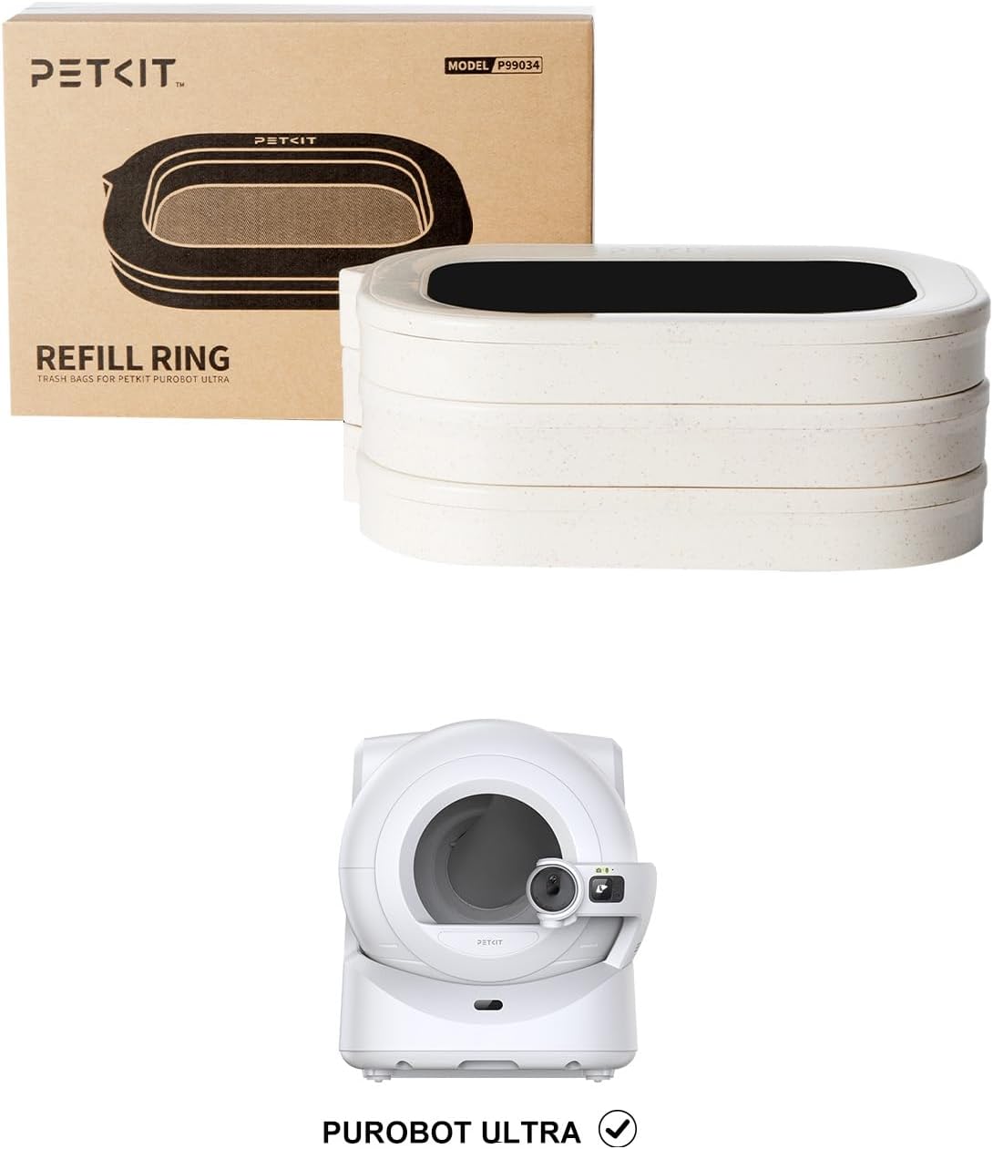 PETKIT Trash Bag Refill Rings for Purobot Ultra Auto-Packing Self-Cleaning Cat Litter Box