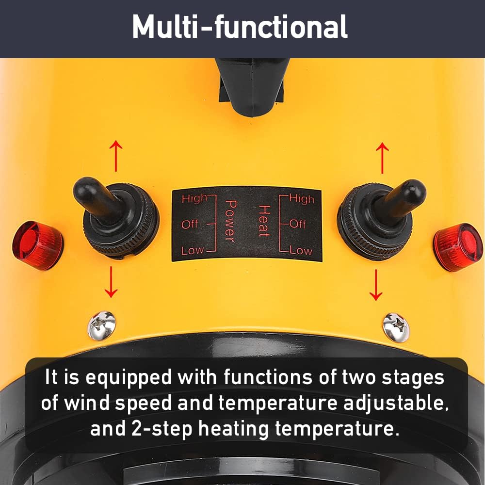 Pet Grooming Dryer, Adjustable Speed & Temperature Control Yellow Dog Blow Dryer, High Velocity Dog Hair Dryer with 4 Nozzles(Yellow