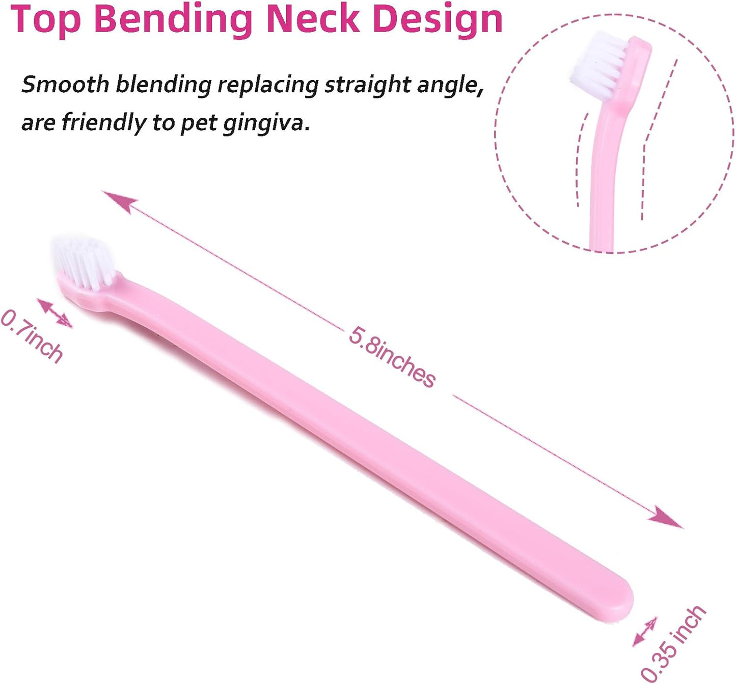 Cat Dog Toothbrush Puppy Tooth Brushing Kit Cat Dental Healthy Pink Teeth Brush for Dogs Dental Hygiene Toothbrush for Pet Kitten Bunny 1 Piece
