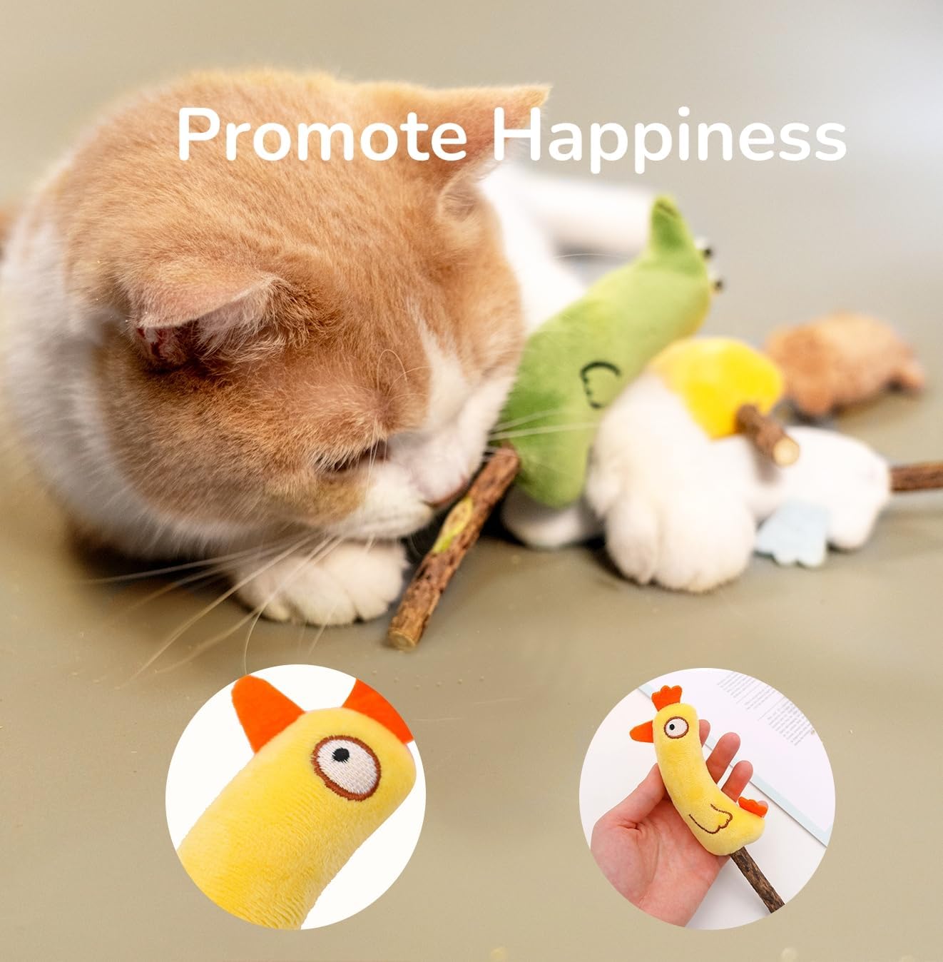 4-Piece Catnip Toys with Valerian Stick Catnip Toys with Various Cute Animal Styles