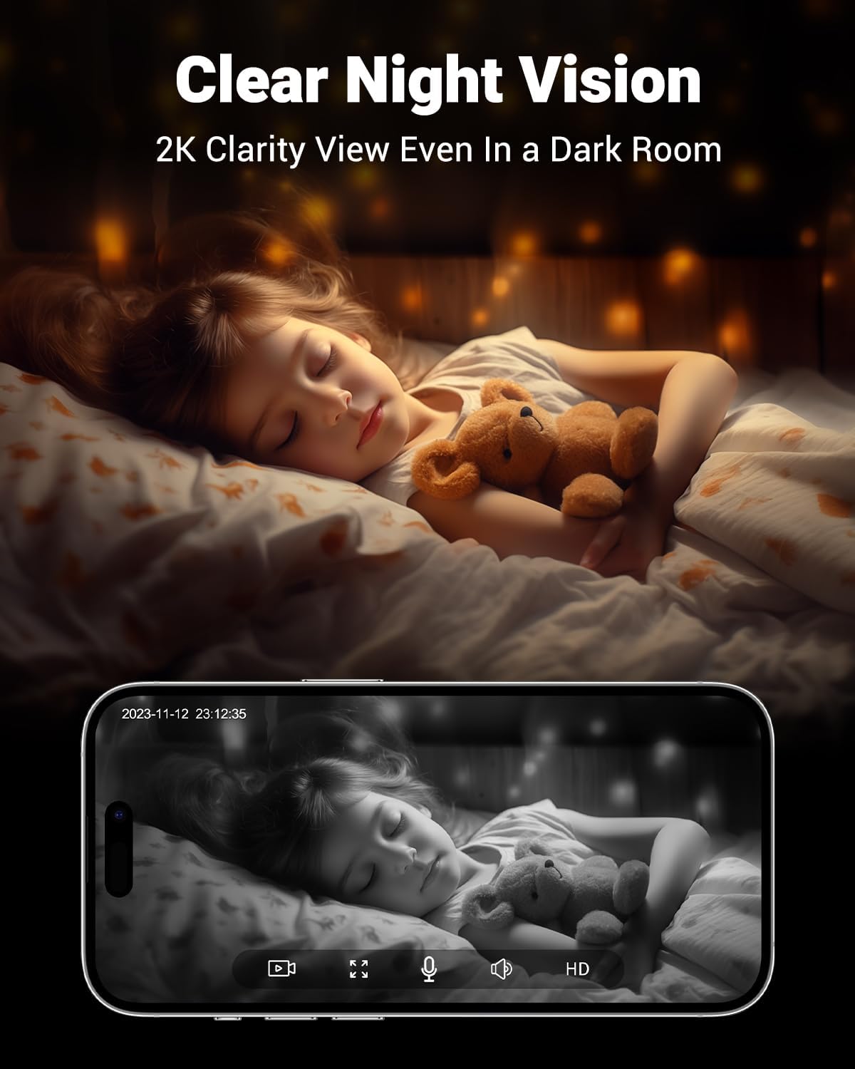 MUBVIEW 5G WiFi Indoor Security Camera No Subscription, Local&Cloud Storage