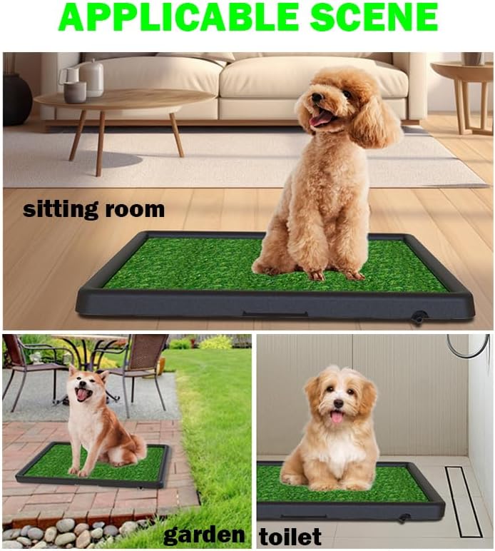 Portable Drainage Pet Urinal,Toilet,Grass Mat.,Potty Grass, Urinal Containing. 25 * 20 * 2 Inches.