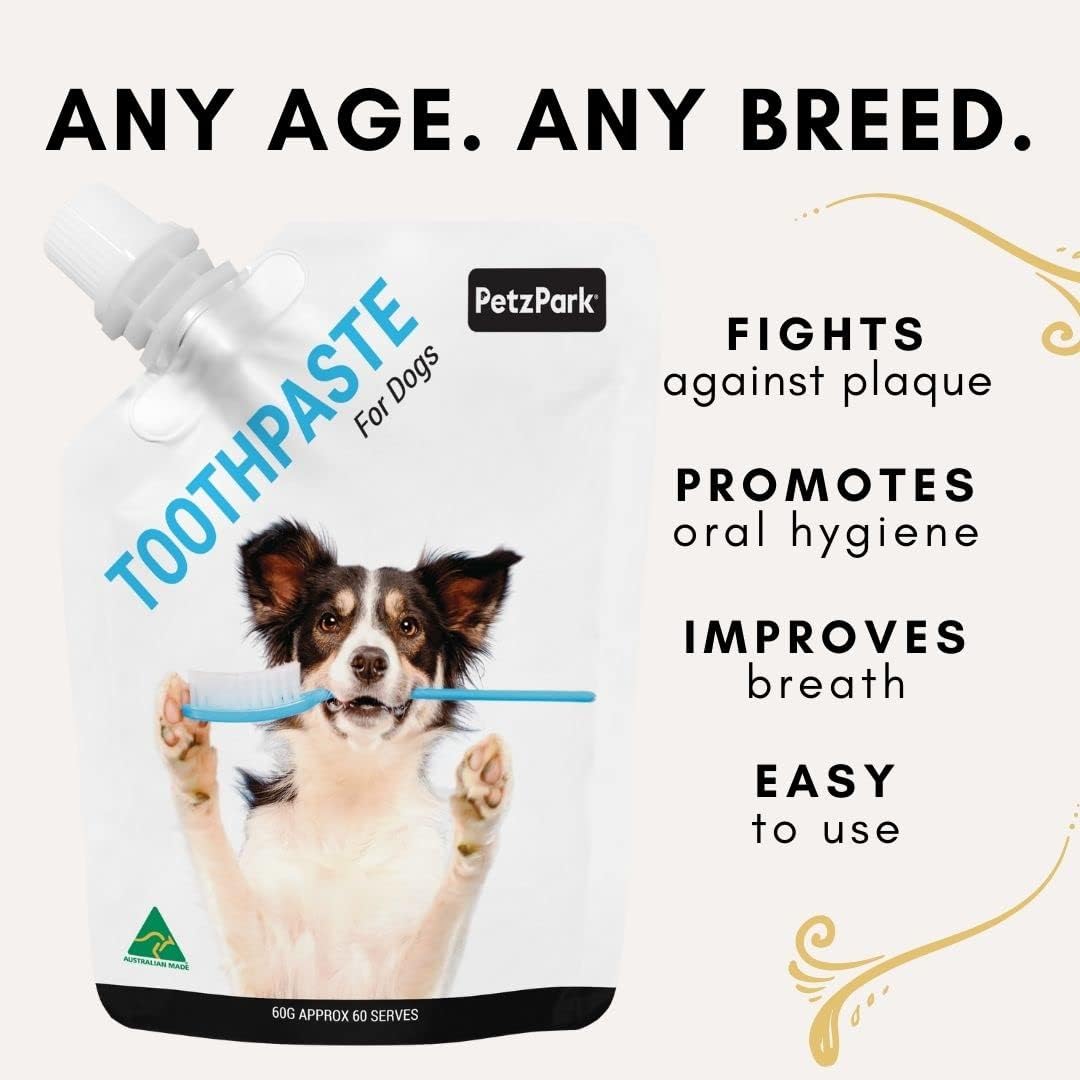 Petz Park Toothpaste Made In Australia - Clean Dogs' Teeth - Dental Cleaning for Dogs