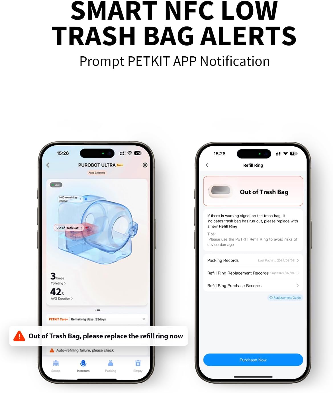 PETKIT Trash Bag Refill Rings for Purobot Ultra Auto-Packing Self-Cleaning Cat Litter Box
