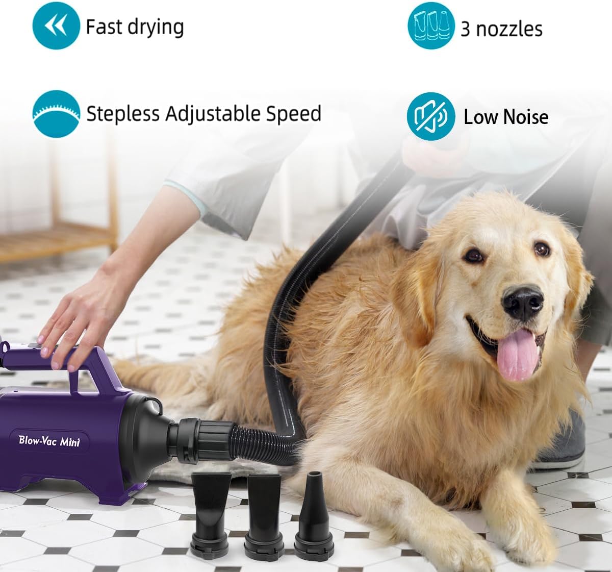 Dog Dryer High Velocity Professional Dog/Pet Grooming Force Hair Dryer/Blower (SMD-06P)