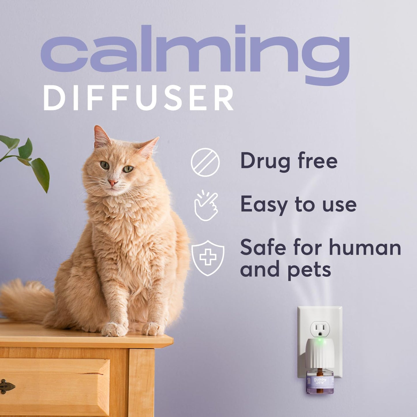 Cat Calming Diffuser Refills – Long-Lasting 30-Day Formula with Pheromones for Stress Relief– (3 Diffusers + 3 Refills)