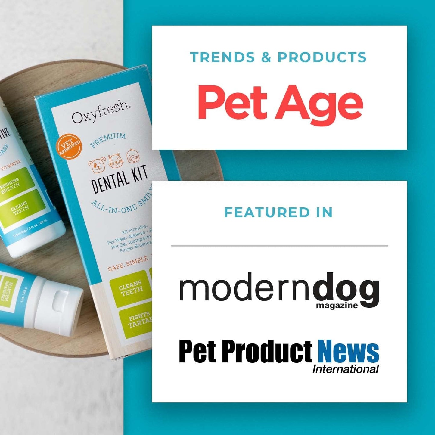 Oxyfresh Premium Pet Dental Kit for Dogs & Cats – Easy Solution for Fresh Breath