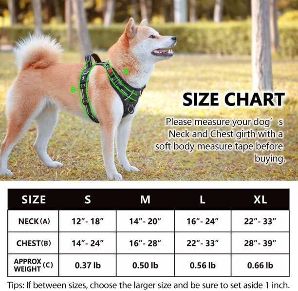 PoyPet No Pull Dog Harness, No Choke Reflective Oxford Outdoor Vest (Black,S)