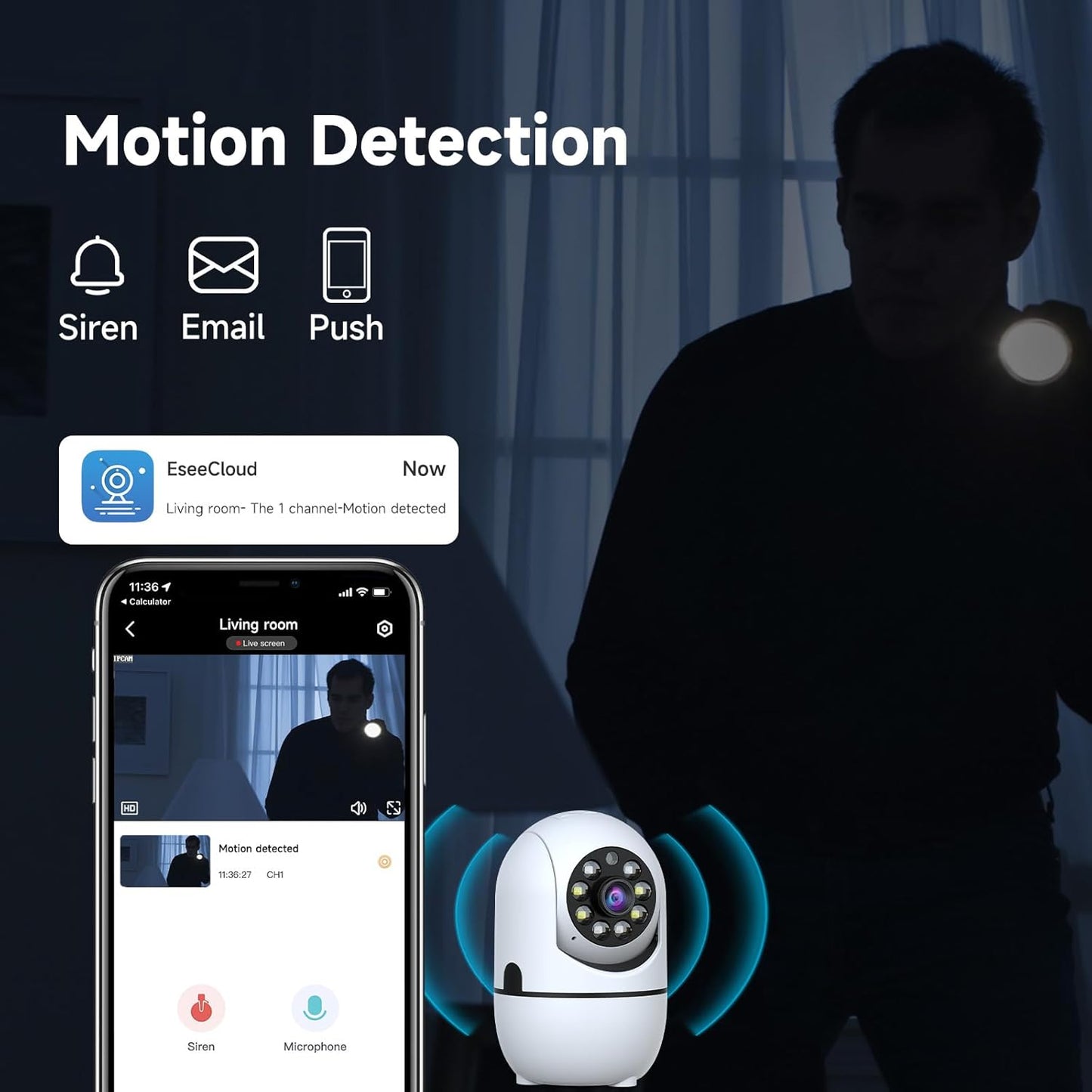 1080P Indoor Camera Wireless for Home Security, 5G&2.4G WiFi Baby/Dog/Pet Camera with Phone APP with Alexa