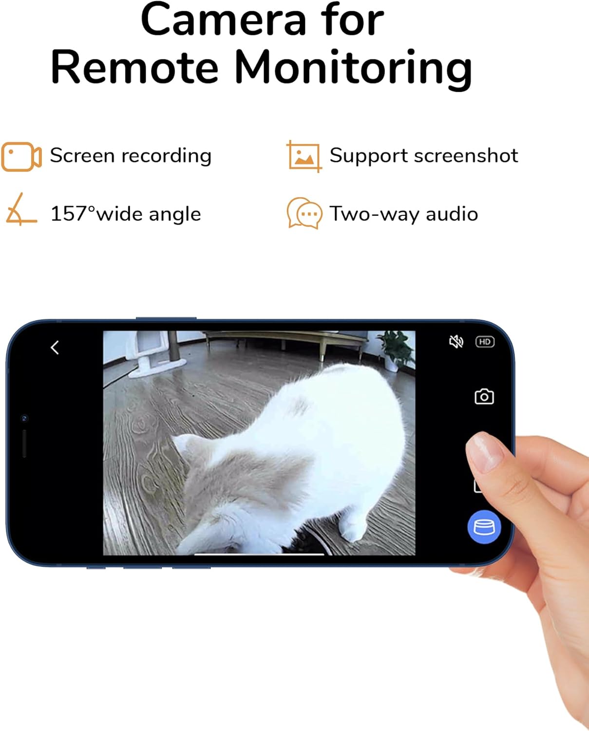 Automatic Cat Feeder, 2 in 1 Automatic Pet Feeders with Camera and Audio, Support DIY Meals and Timed Control WiFi Cat Food Dispenser, Suit for Cat