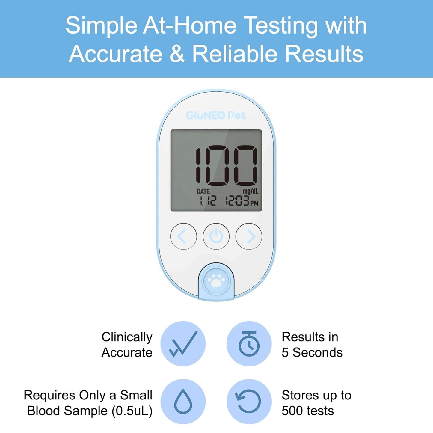 OHC GluNEO Pet Blood Glucose Monitoring System for Cats and Dogs