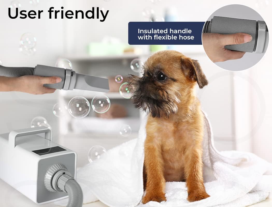 PaWz Pet Grooming Hair Dryer Dog Cat Speed Blower Heater Low Noise 3200W White