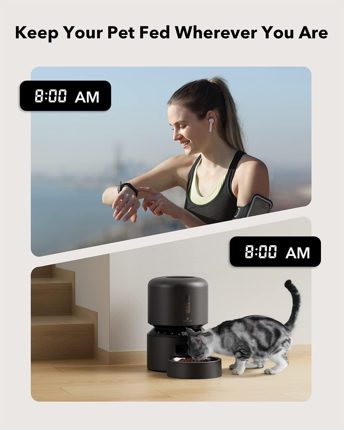 PETLIBRO Automatic Cat Feeder, Automatic Cat Food Dispenser with Freshness Preservation, Timed Pet Feeders for Dry Food