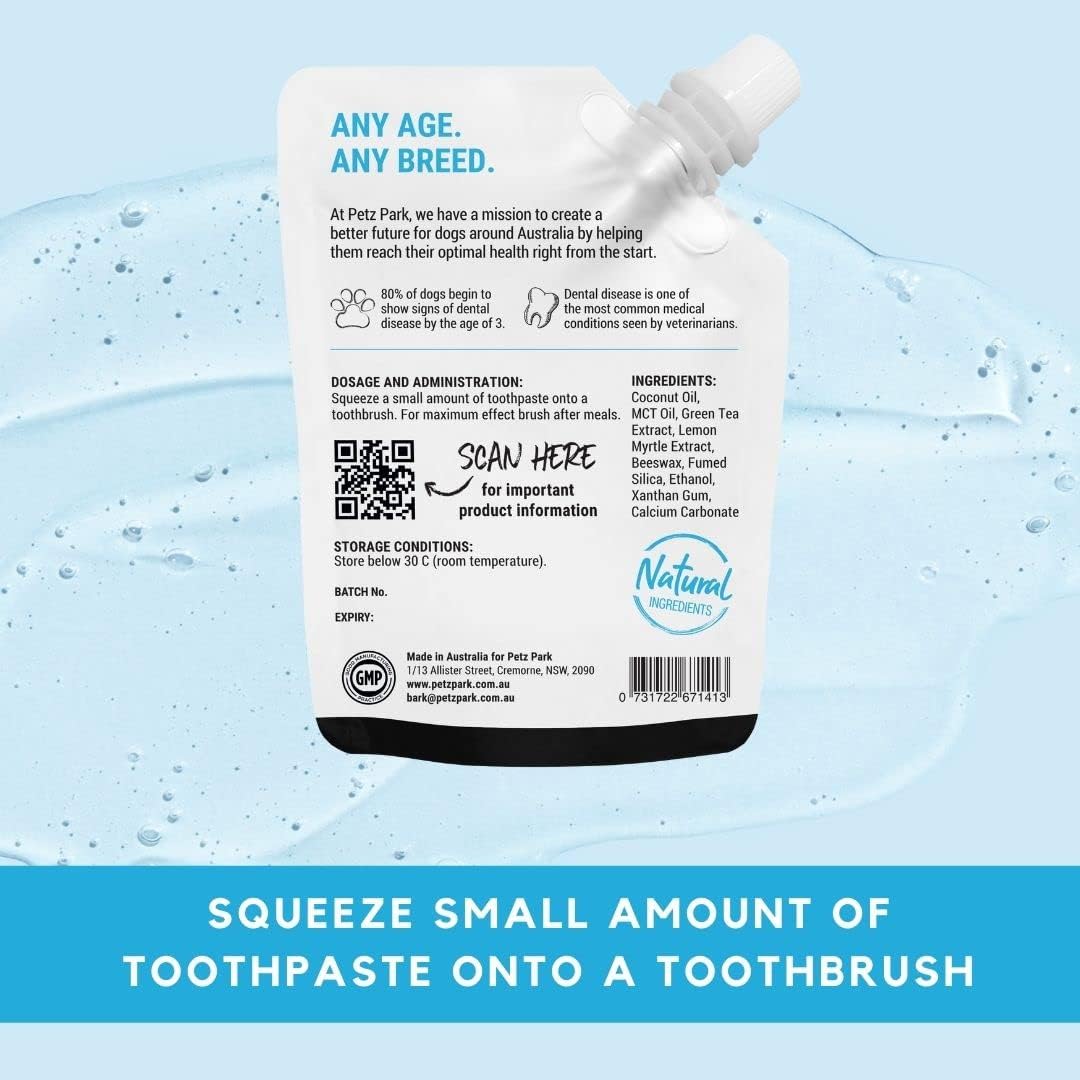 Petz Park Toothpaste Made In Australia - Clean Dogs' Teeth - Dental Cleaning for Dogs