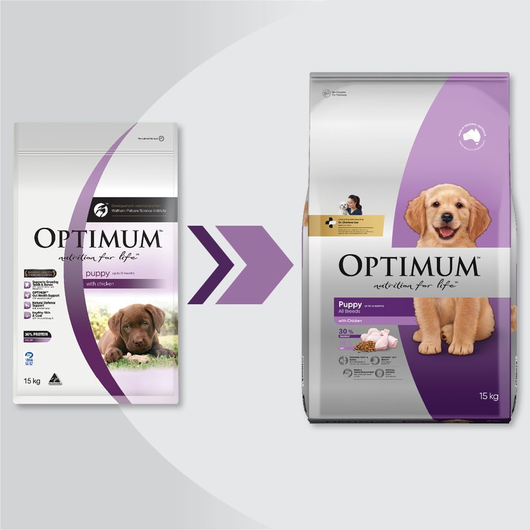 OPTIMUM Puppy All Breeds Dry Dog Food with Chicken 15kg Bag