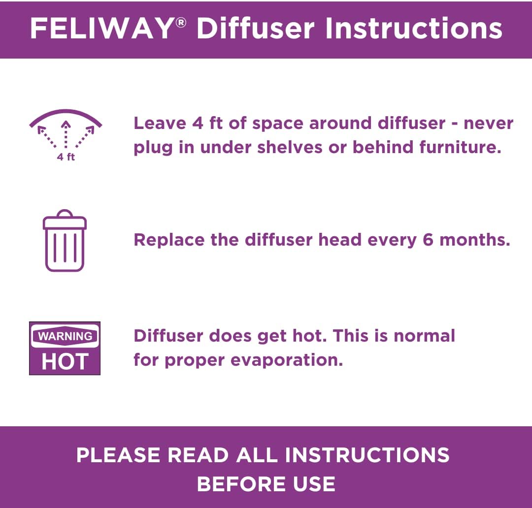 FELIWAY® Classic 3 x 30 Day Cat Calming Refills for Pheromone Diffuser, 3 x 48ml